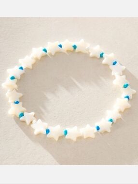 Free People Cream and Turquoise Star Anklet